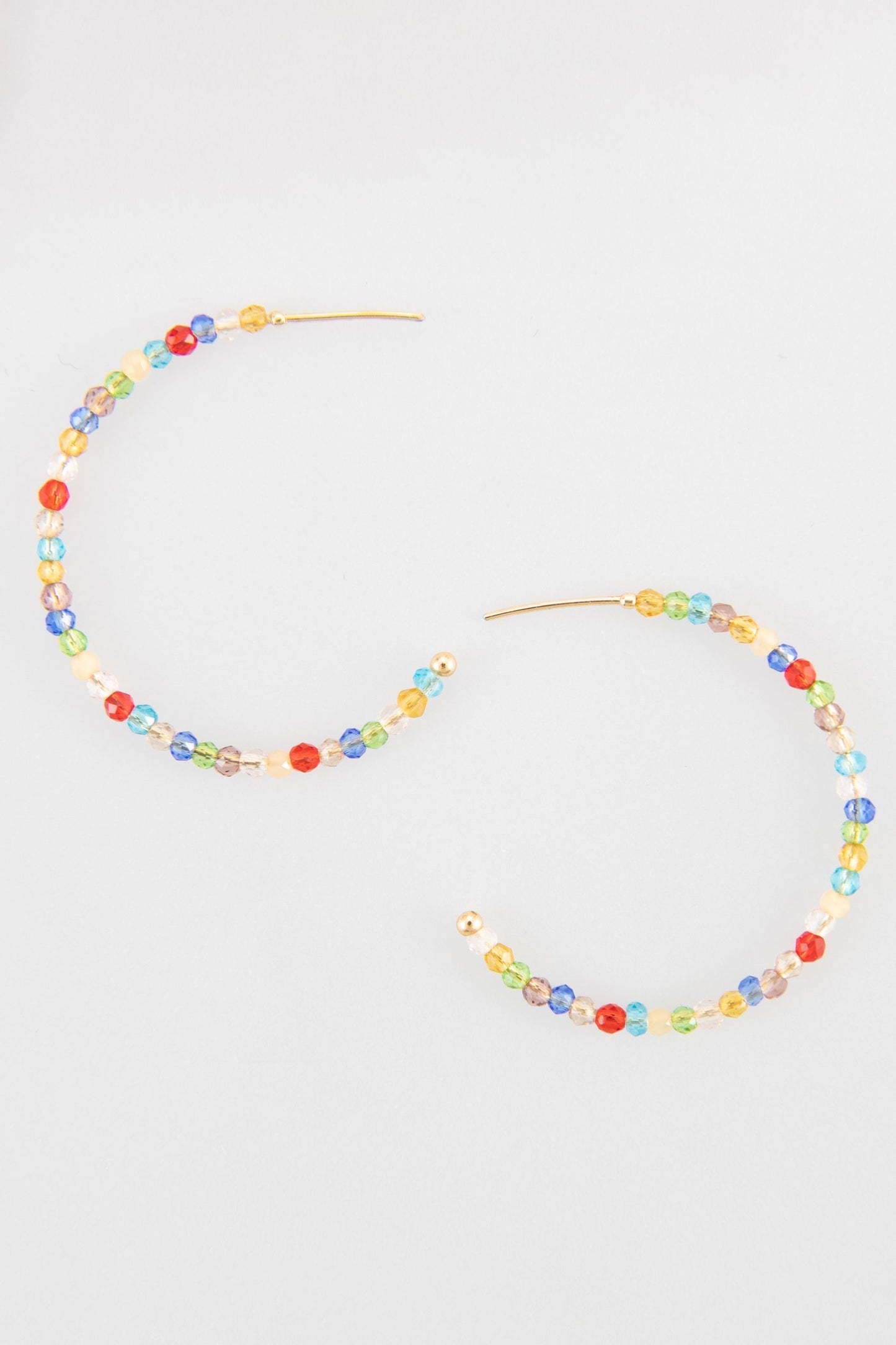 089 L15 MULTI CRYSTAL HOOP EARRING