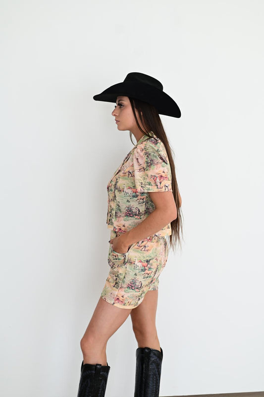 TH1441 S210 HEMP SHORTS VINTAGE HORSE (1 Piece)