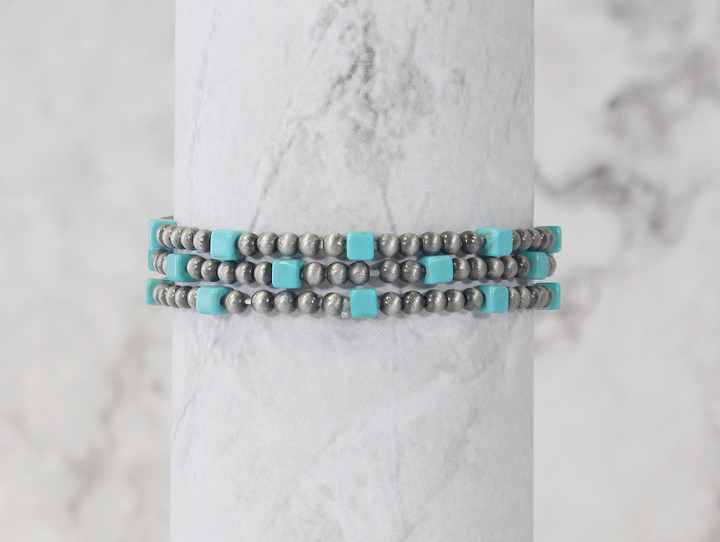 0728 R4-99 TURQ 3S STRETCH BRACELET