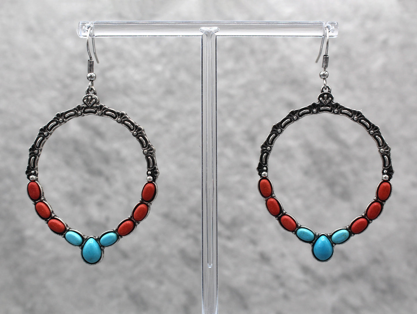 0060 R1-182 Red & Turq HOOP ER