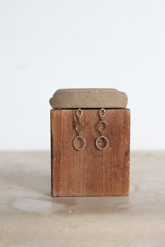 966 L24 GOLD TRIPLE HOOP EARRING