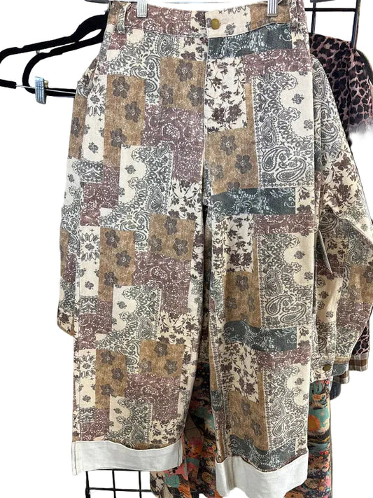 BOHO TAN DENIM CUFF PANT