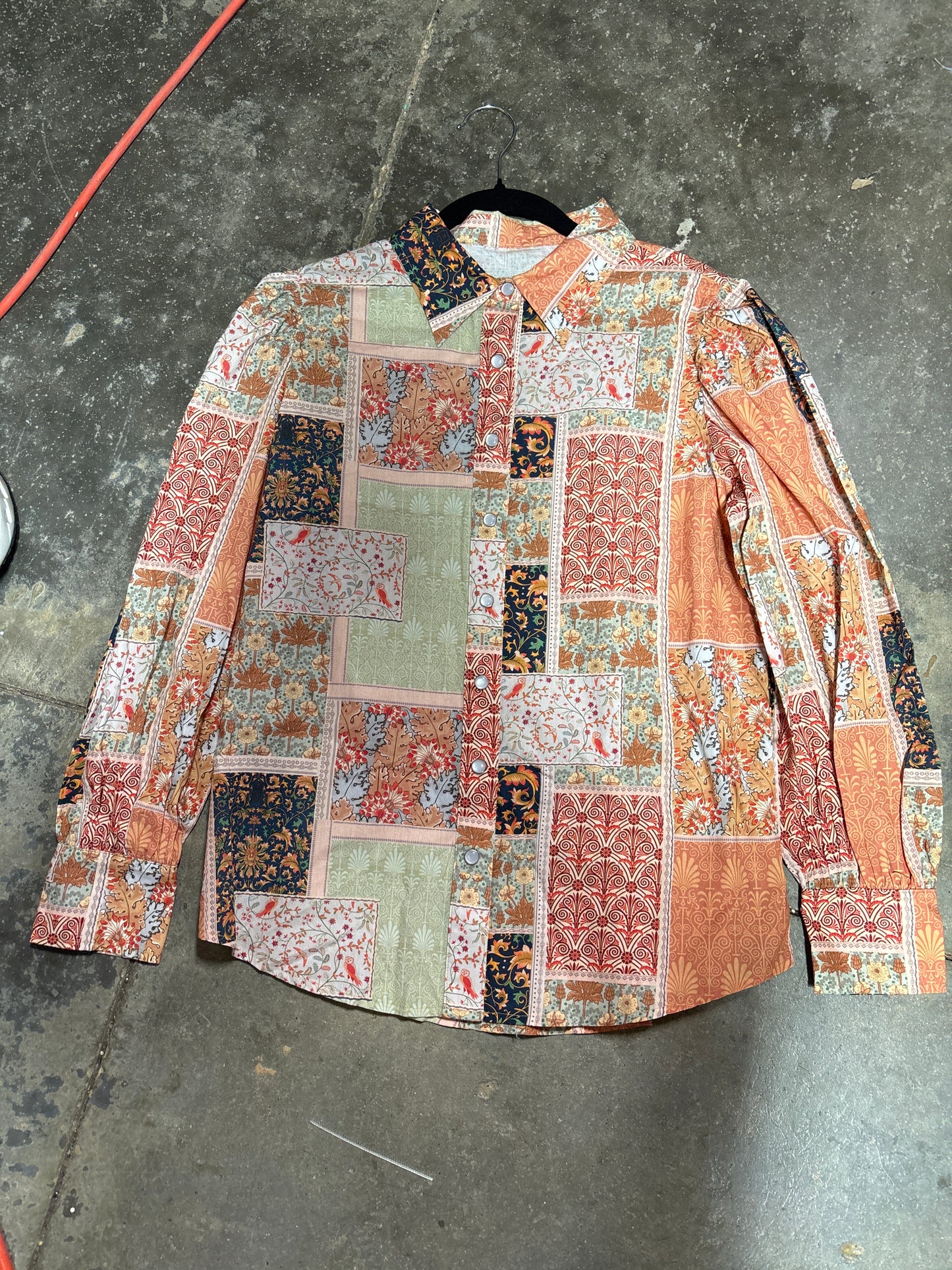 TH12 SAGE ORANGE PATCHWORK TOP (7 PIECE)
