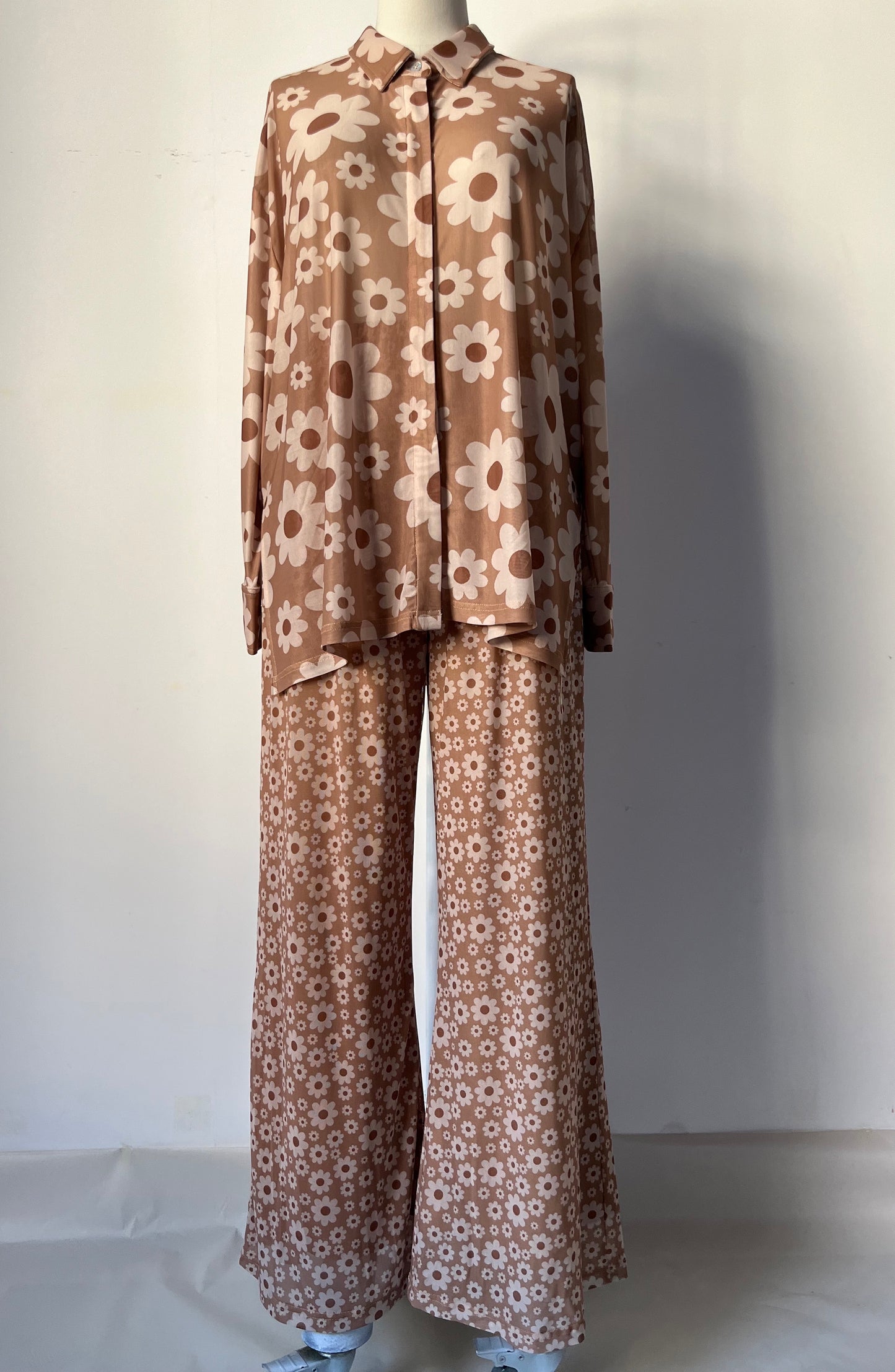 TH2109 RETRO BROWN FLOWER PANT(7 Piece)