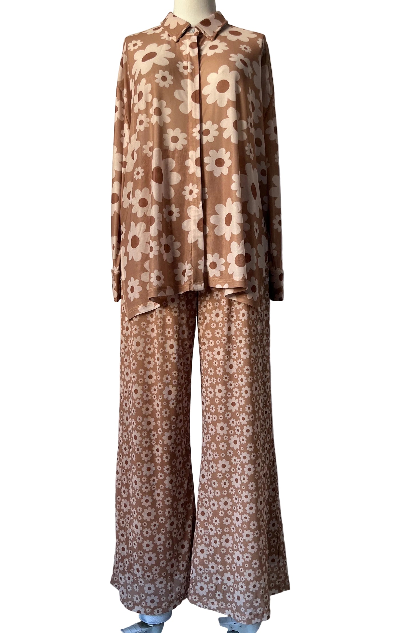 TH2109 RETRO BROWN FLOWER SET (6 Piece)