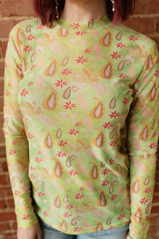 TH1221 NEON PAISLEY MESH TOP (7 Piece)