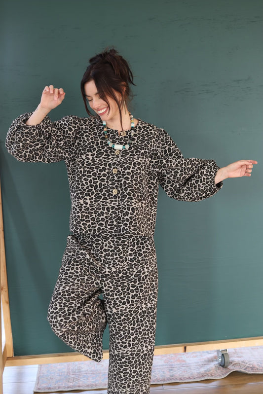 TH55 CHEETAH WEAVE PUFF TOP(7 PEICES)