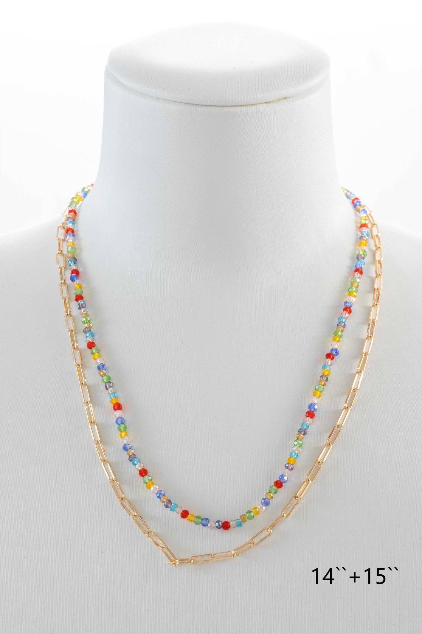 041 L36 MULTI 2S GOLD CHAIN AND CRYSTAL NL