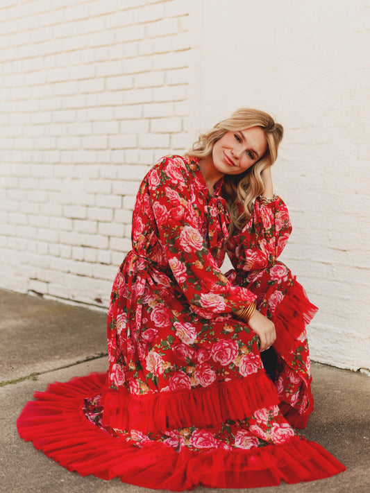 TH5008 RED ROSE TIE KIMONO (6 Piece)