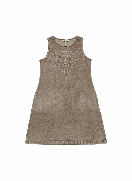 TH1407 TAN FRONT STITCH DRESS (7 Pieces)