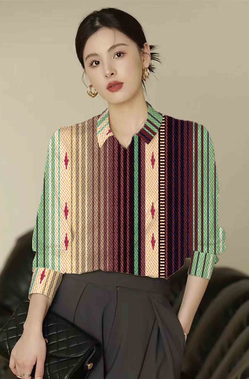 TH11 GREEN SERAPE BLOUSE (7 Pieces)