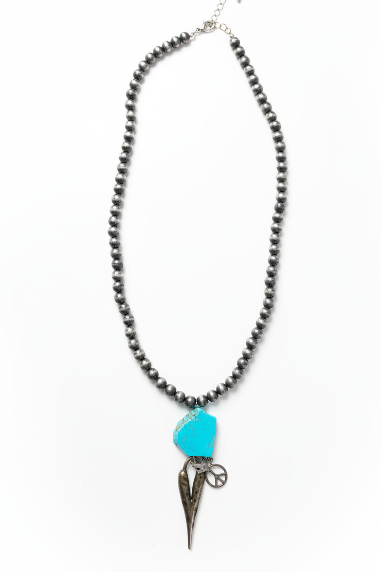 0358 TURQ STONE PEACE & LOVE NL