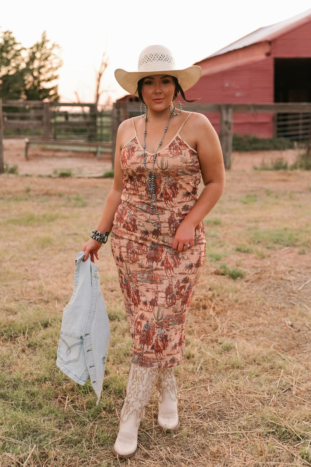 TH1300 COWBOY MESH SLIP DRESS(7 Pieces)