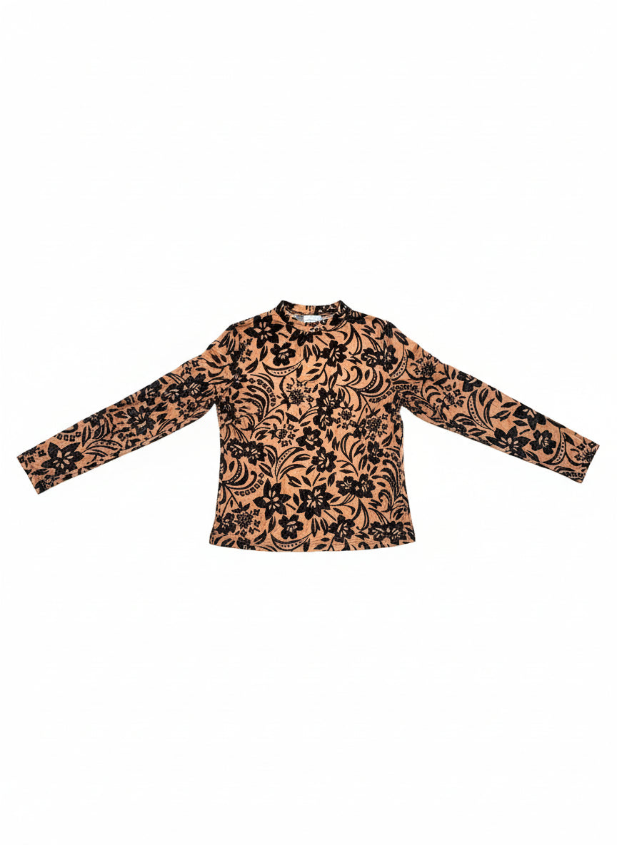 SINGLE SALE LIVE S52 TH1221 NUDE BURNOUT VELVET TOP