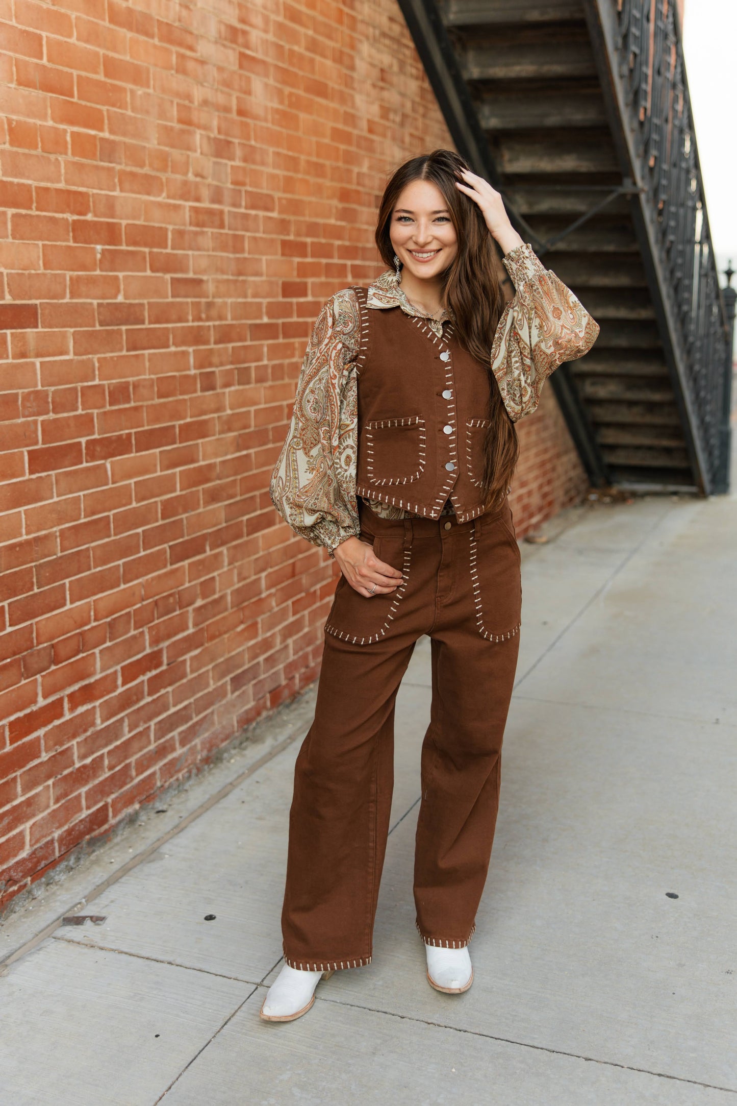 TH9800 BROWN STITCH VEST (7 PIECE)