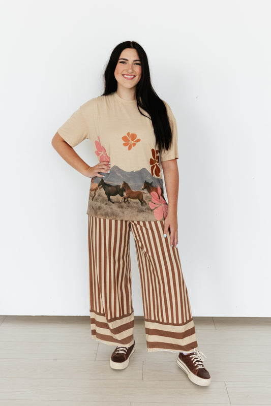 TH2109 BROWN /TAN STRIPE PANT(7 Piece)