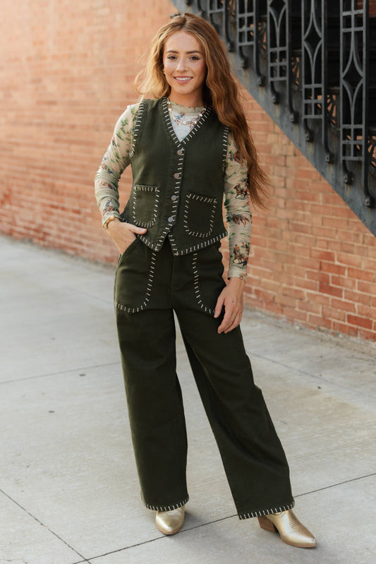 TH9800 GREEN STITCH VEST (7 PIECE)