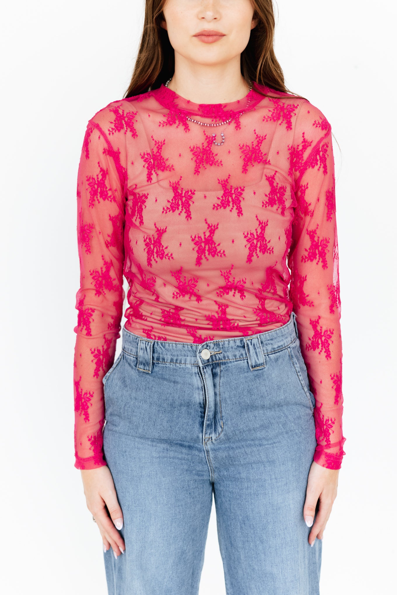 TH1221 NEW FUCHSIA LACE (7 PIECE)
