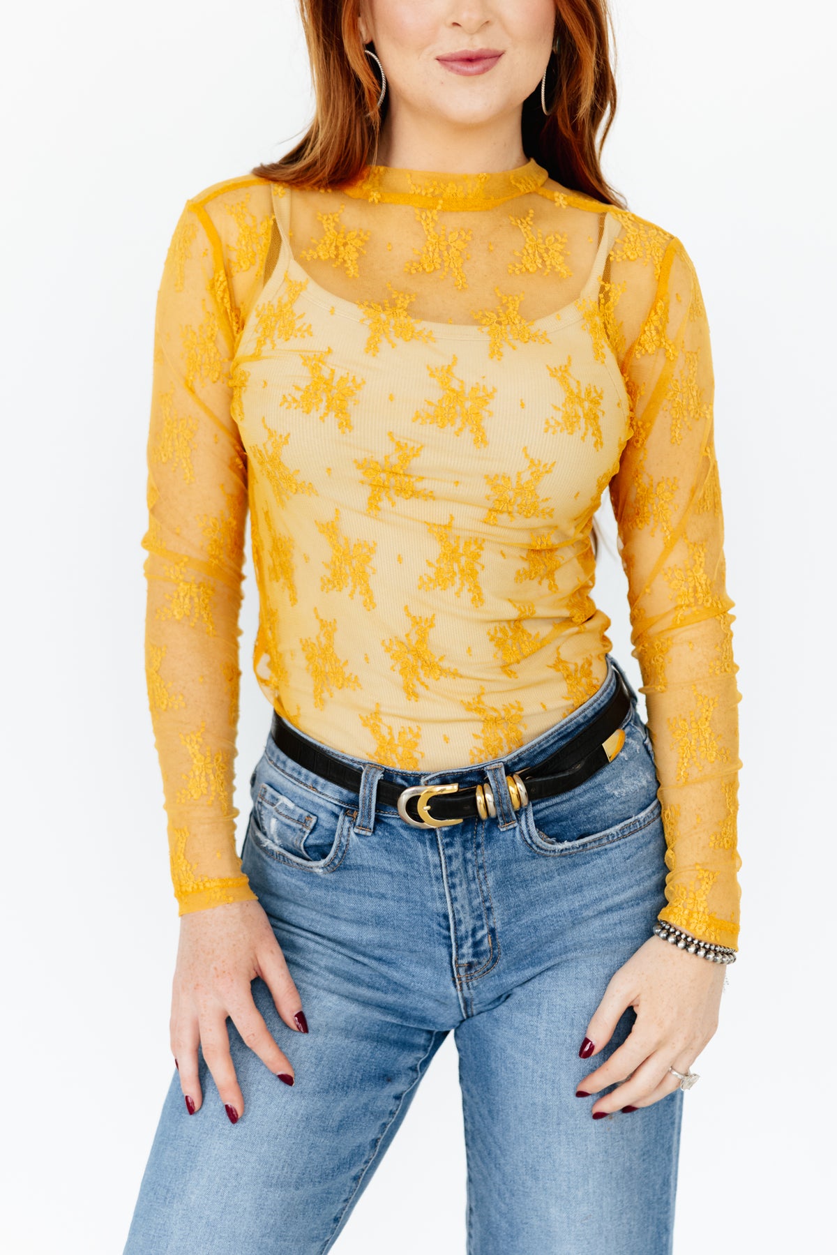 TH1221 NEW MUSTARD YELLOW LACE (7 PIECE)