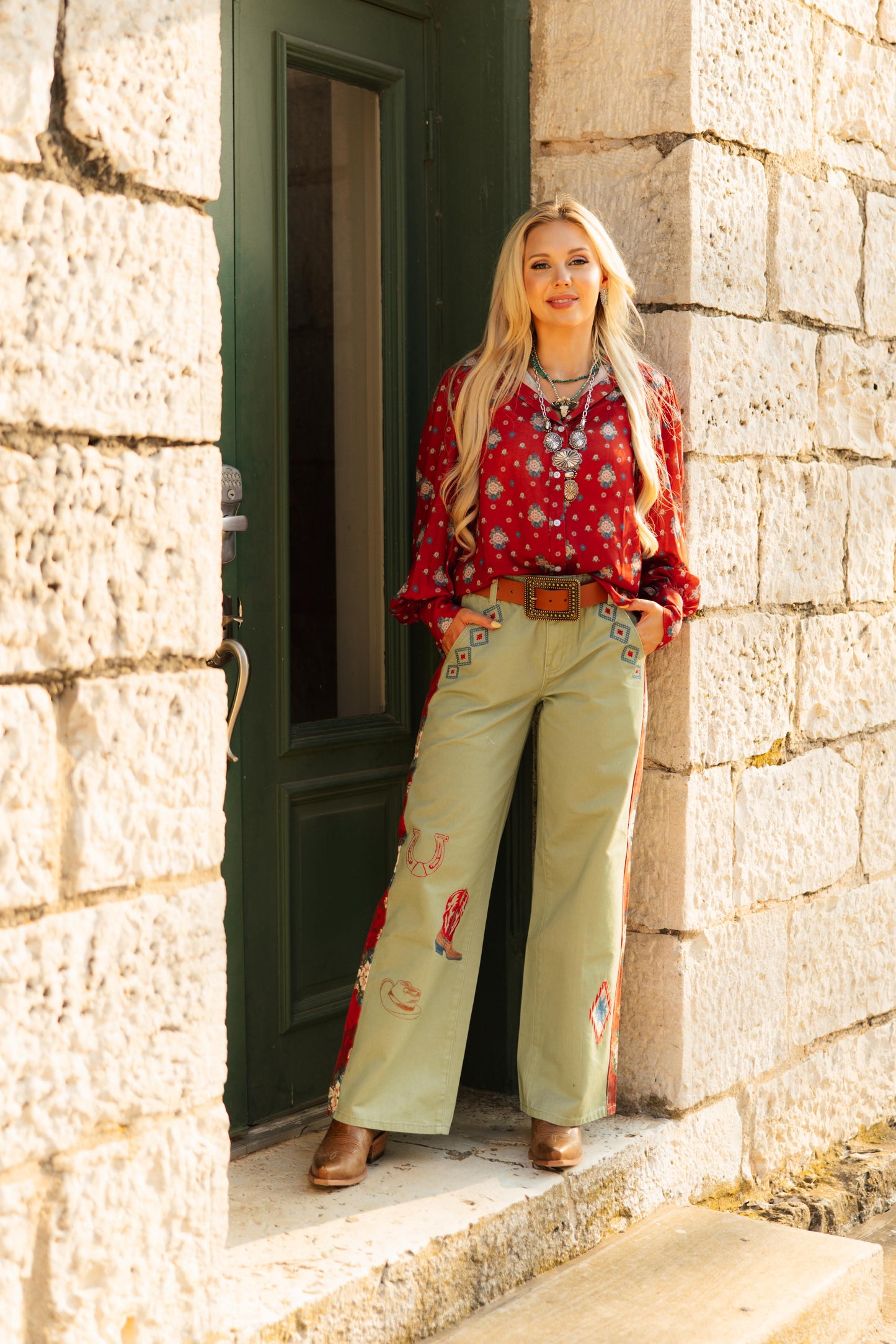 TH24 RED FLORAL BLOUSE ( 7 PIECE)