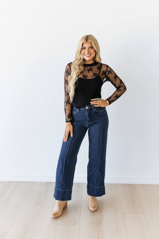 TH1221 LACE TOPS BLACK (7 PIECE)