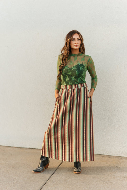 TH179 GREEN SERAPE SKIRT (7 Piece)