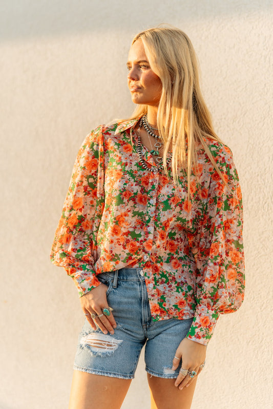 TH11 ORANGE GREEN FLORAL (7 PIECES)