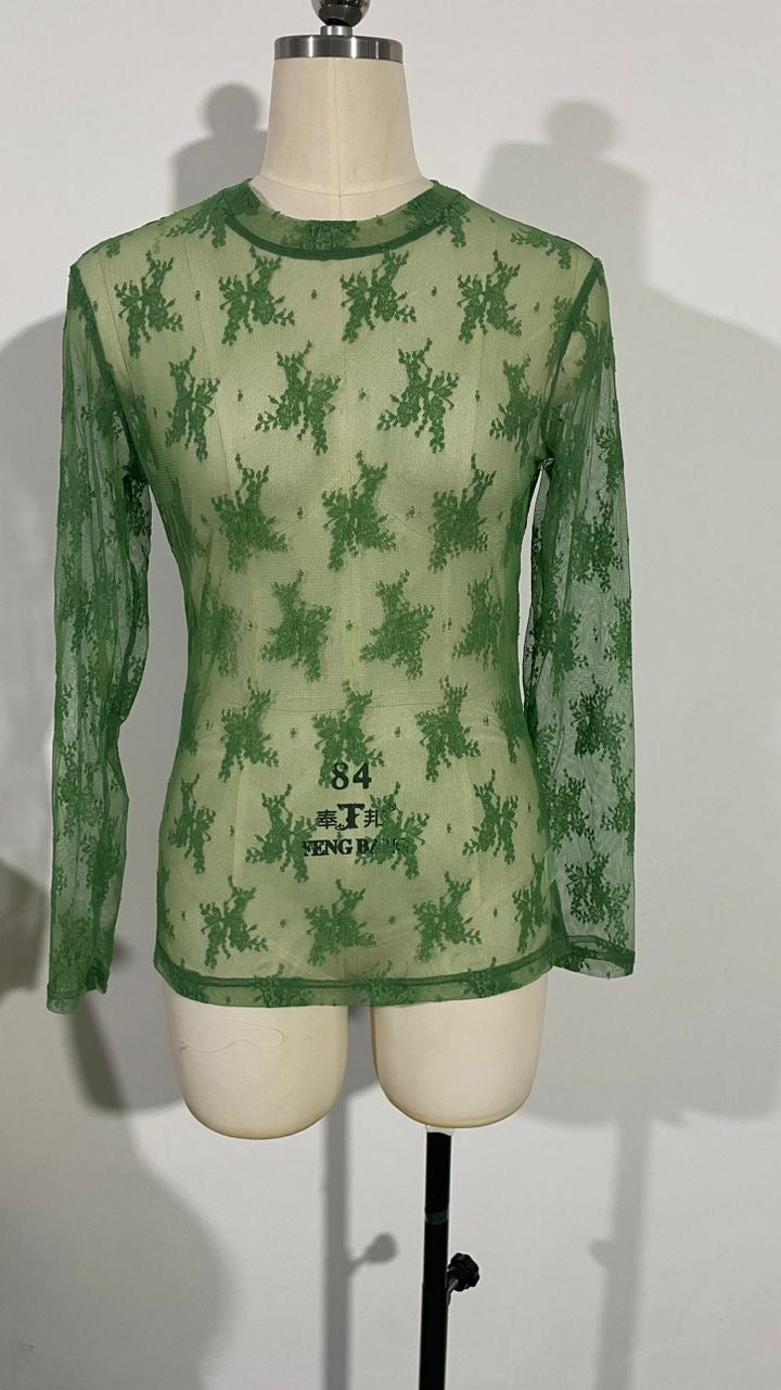 TH1221 NEW GREEN LACE (7 PIECE)