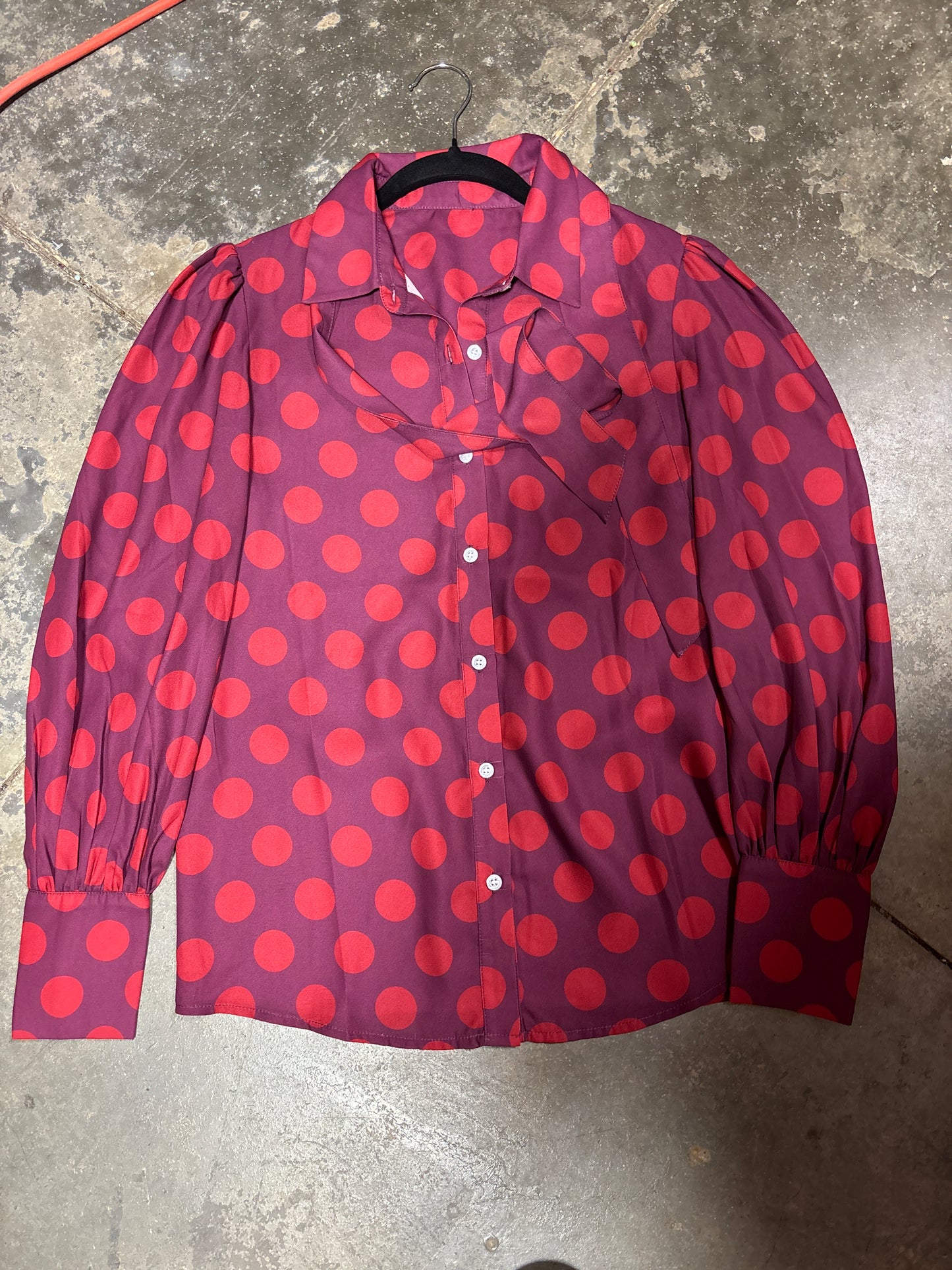 TH11-1 PLUM RED POKA DOT (7 PIECE)