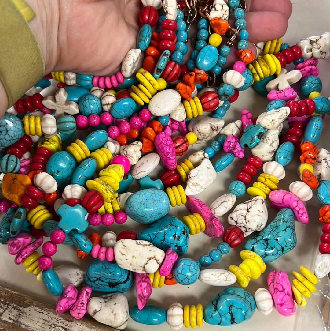 7259 N84 32 “ BEADED MULT STONE NL