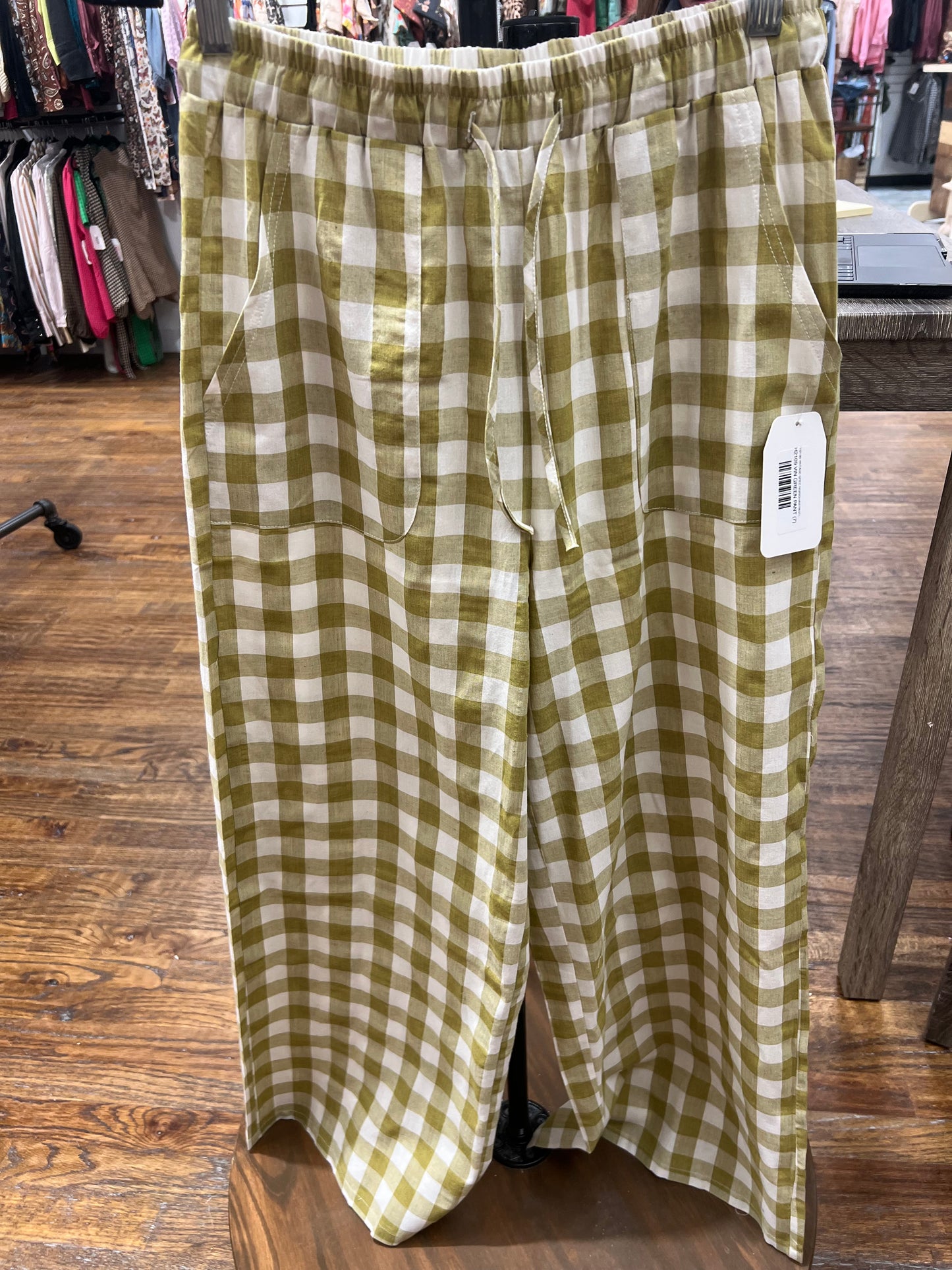TH2109 VINTAGE GREEN GINGHAM PANT(7 Piece)