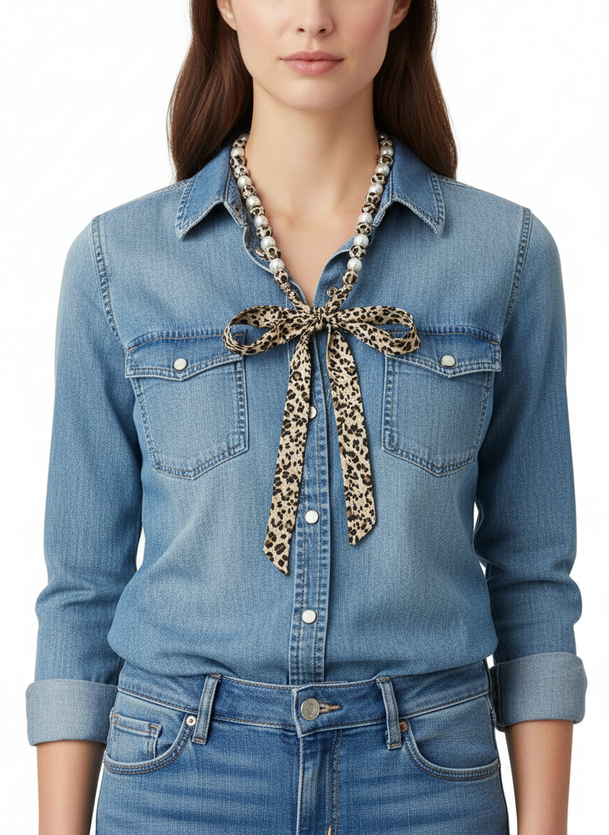 60057 R1-166 LEOPARD SCARF PEARL NL