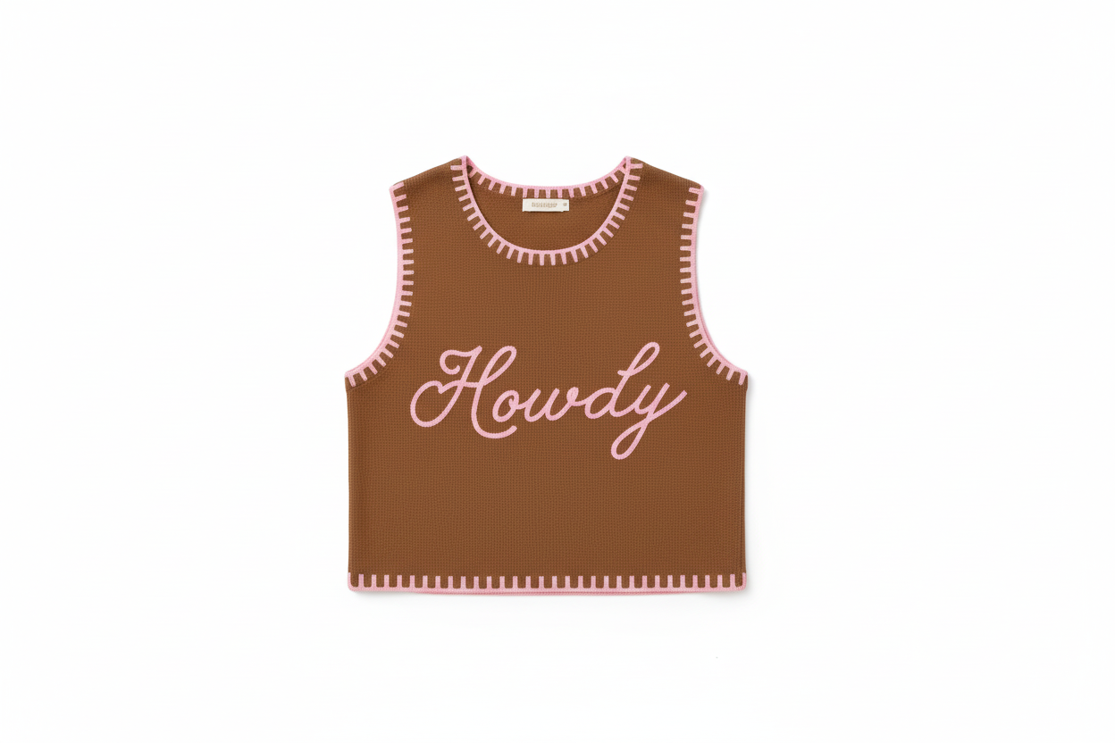 TH4215 BROWN HOWDY SWEATER VEST
