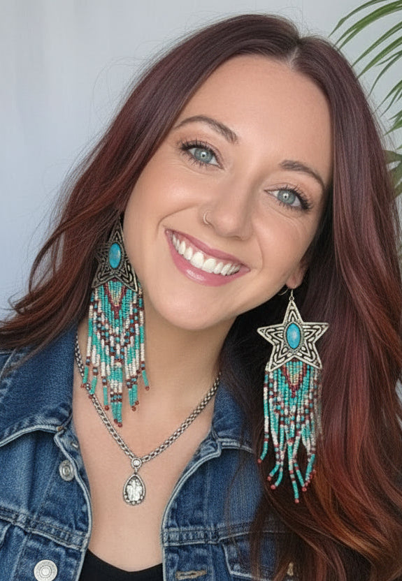 317263 Star Seed Bead Earrings
