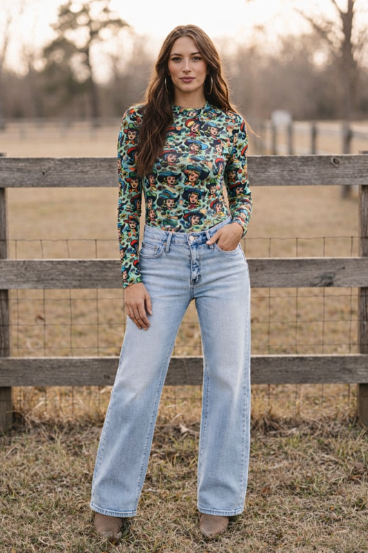 TH1221 MINT COWGIRL MESH TOP(7 Piece)