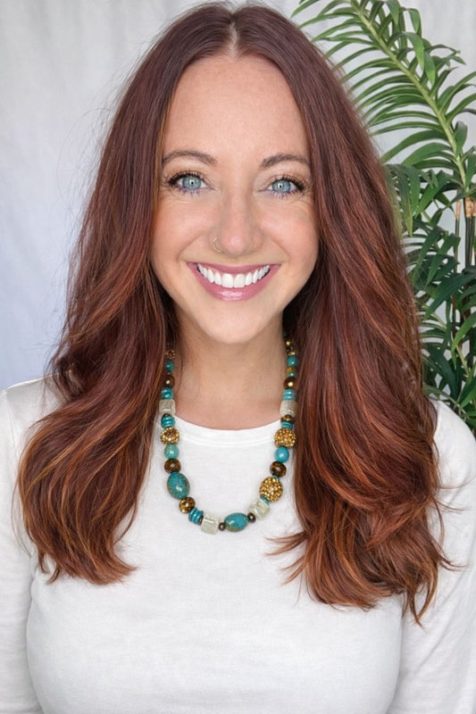 7252 N68 TURQ CHEETAH BEADED NL