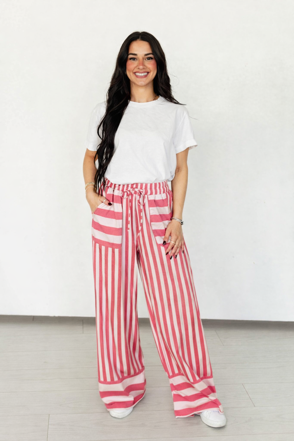 TH2109 PINK STRIPE PANT(7 Piece)