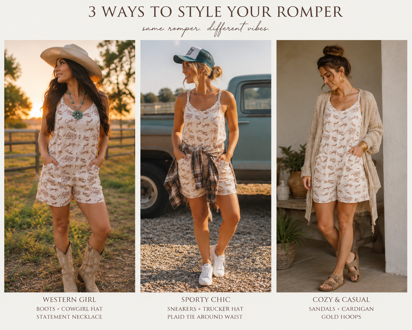 TH1406 LASSO PRINTED ROMPER (6 Piece)