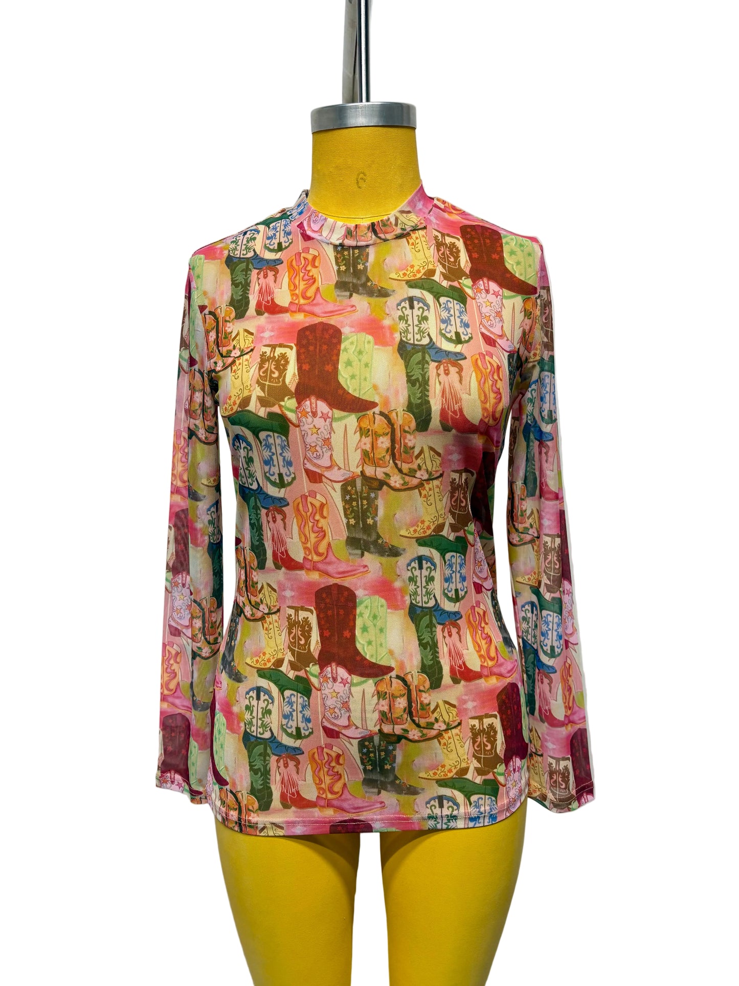 TH1221 FUNKY BOOT MESH TOP (7 Piece)