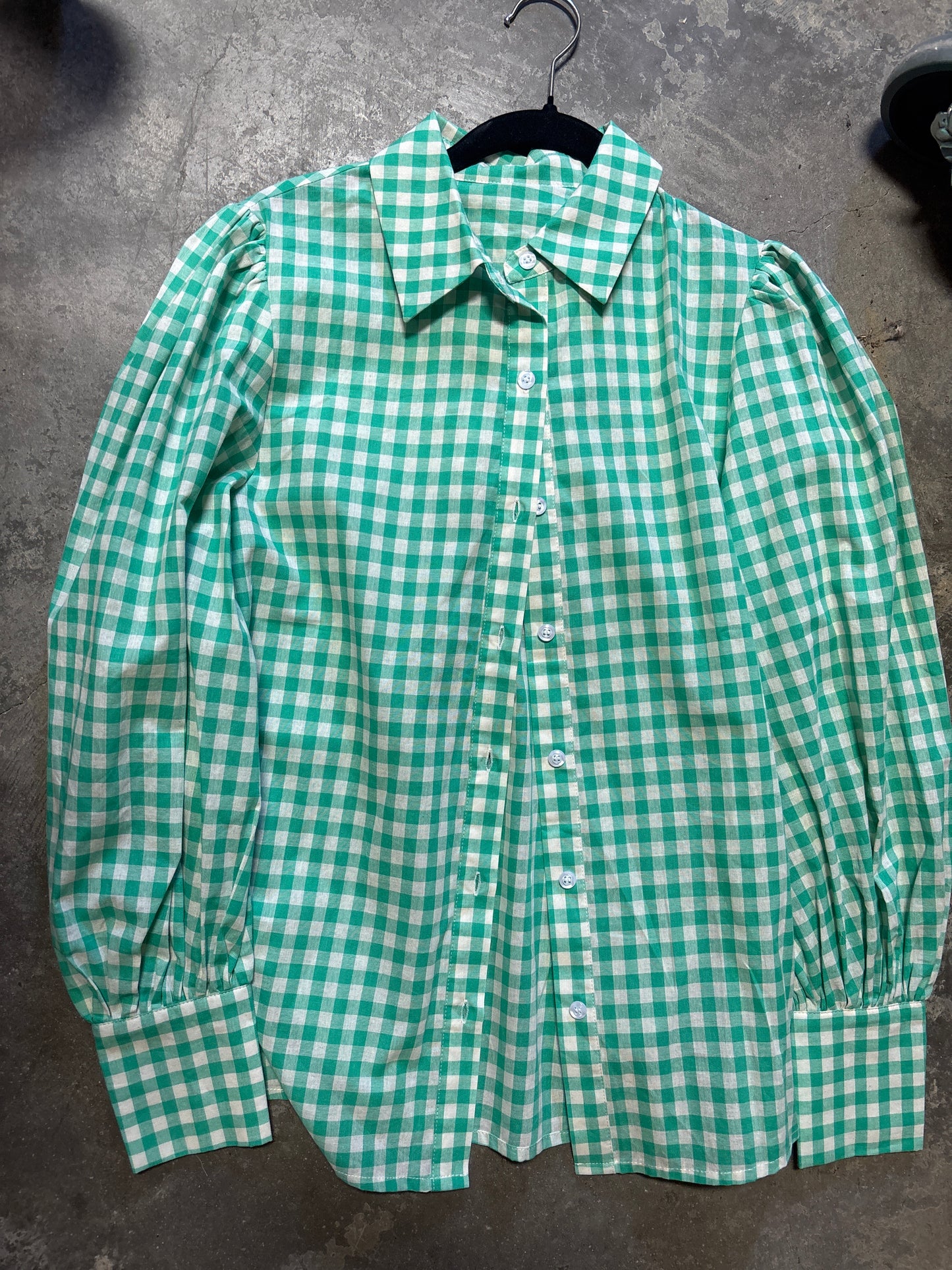 TH11-1 TURQUOISE GINGHAM TOP (7 PIECE)