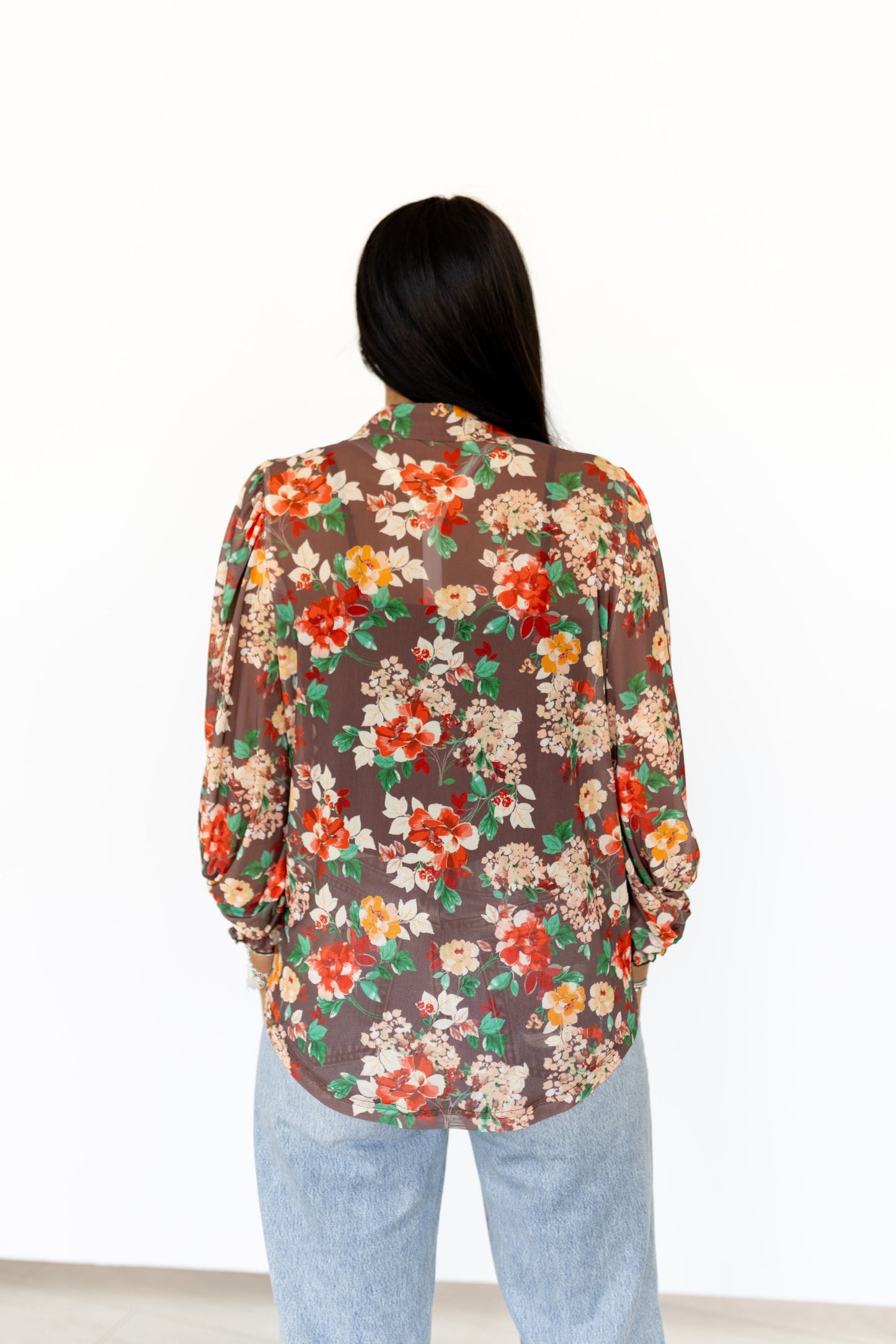 TH2784 FALL FLORAL MESH BLOUSE (7 Piece)