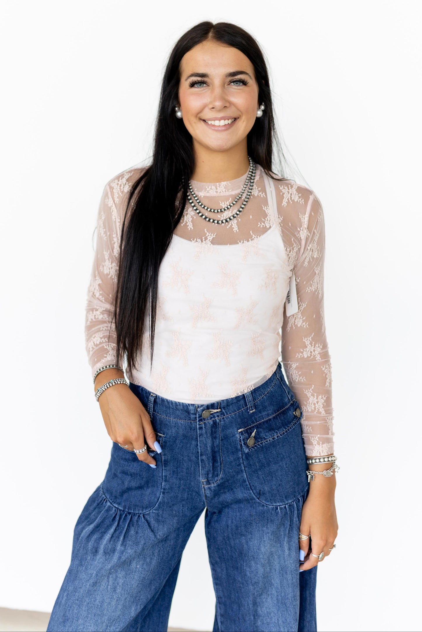 TH1221 S191 LACE TOPS Dusty Pink ( 1 Piece)
