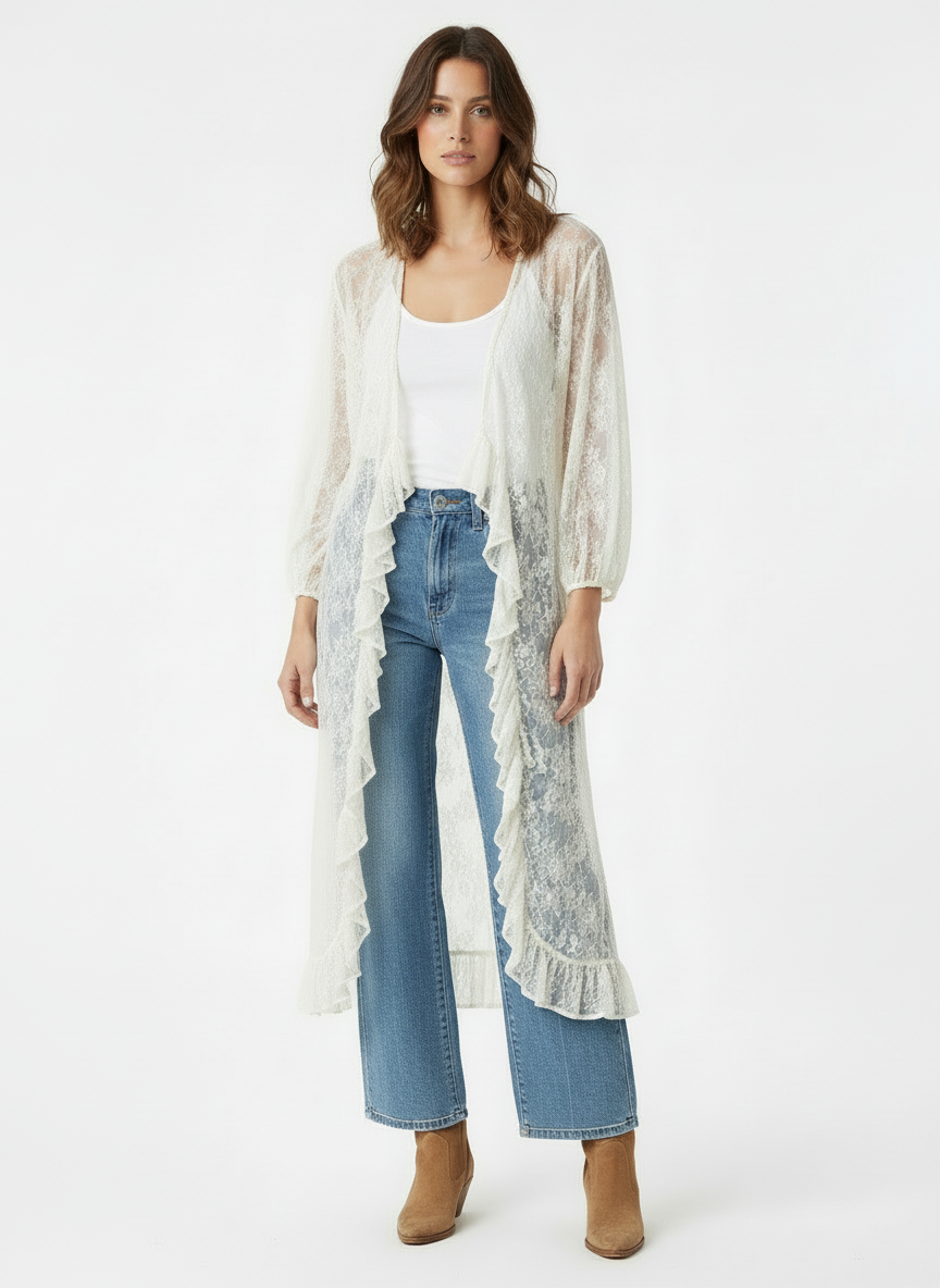 TH6170 IVORY LACE KIMONO (6 Piece)