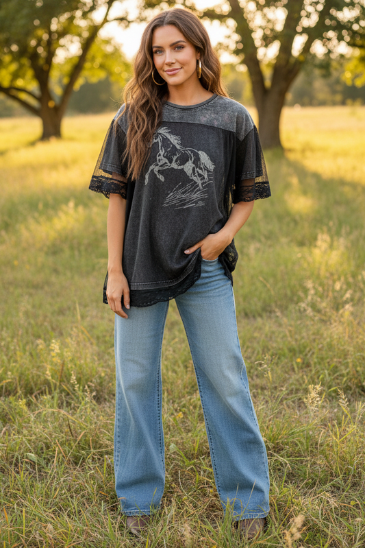 TH237 WILD HORSE TEE LACEOVER (7 Piece)