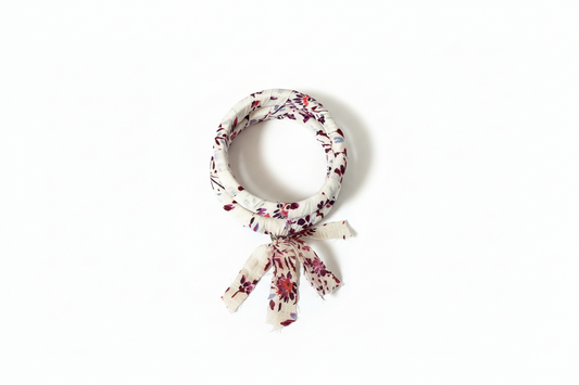 TH1153 FABRIC DOUBLE BANGLE - IVORY