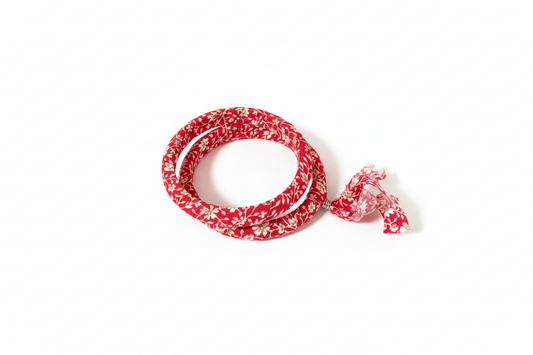 TH1153 FABRIC DOUBLE BANGLE - RED