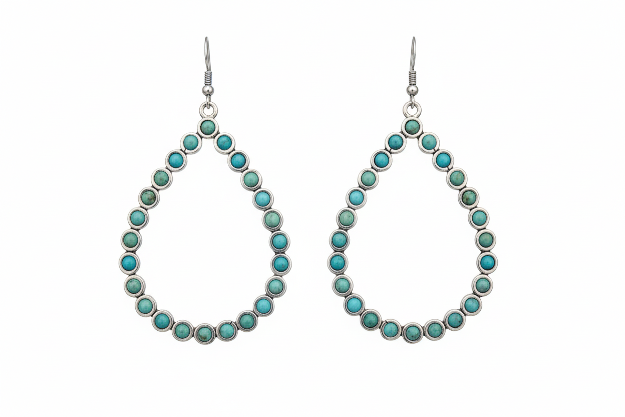 Teardrop Turquoise Stud Earring