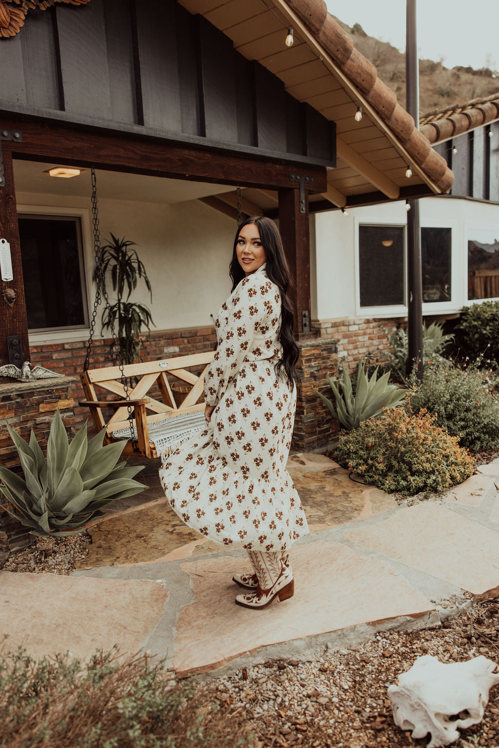 TH6211 S239 VINTAGE FLORAL DRESS (1 Piece)