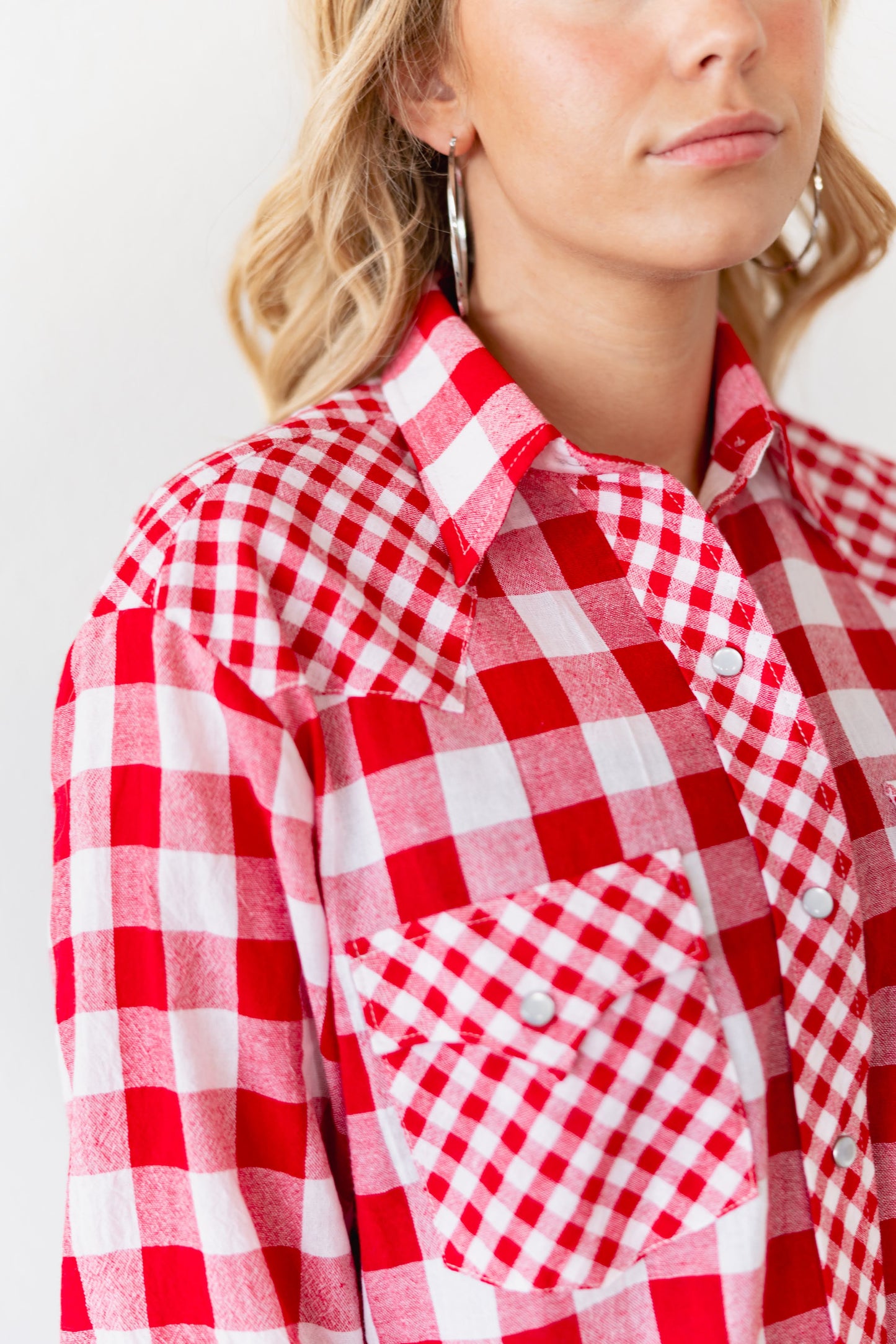 TH21 RED MIXED GINGHAM TOP (7 Pieces)