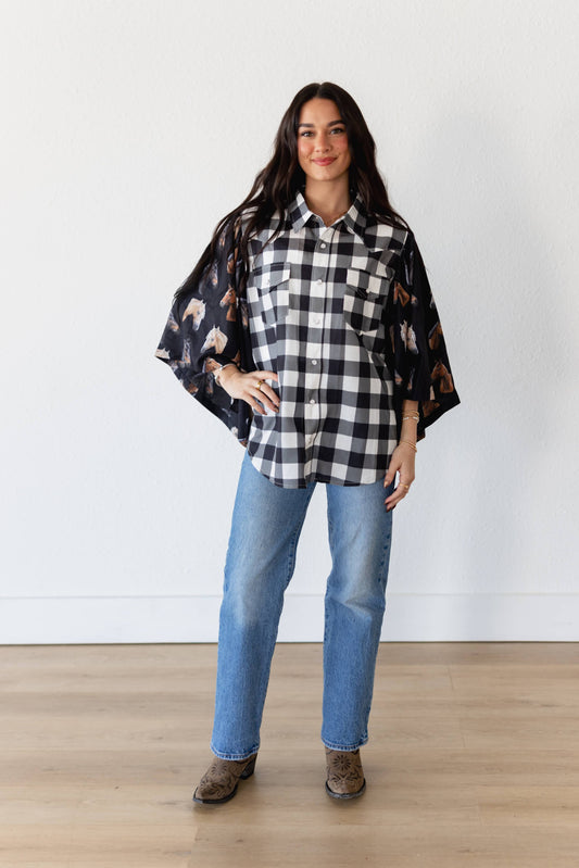 TH102 BLACK GINGHAM HORSE (7 Piece)